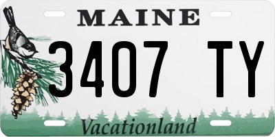 ME license plate 3407TY