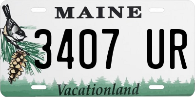 ME license plate 3407UR