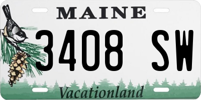 ME license plate 3408SW