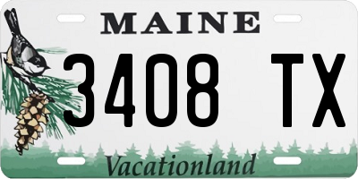 ME license plate 3408TX