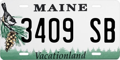 ME license plate 3409SB