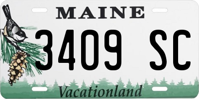 ME license plate 3409SC