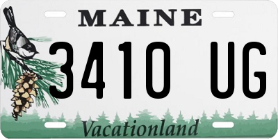 ME license plate 3410UG