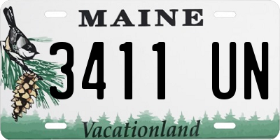 ME license plate 3411UN
