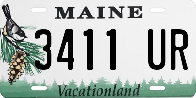 ME license plate 3411UR