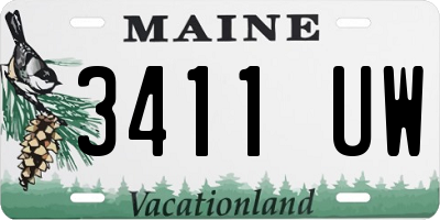 ME license plate 3411UW