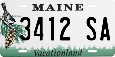 ME license plate 3412SA