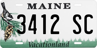 ME license plate 3412SC