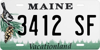 ME license plate 3412SF