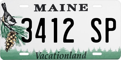 ME license plate 3412SP