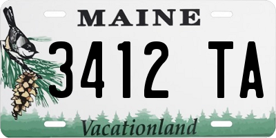 ME license plate 3412TA