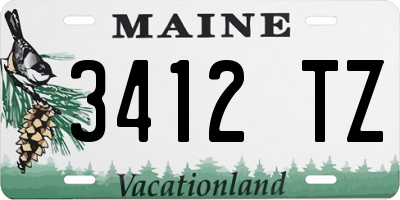 ME license plate 3412TZ
