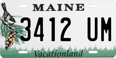 ME license plate 3412UM