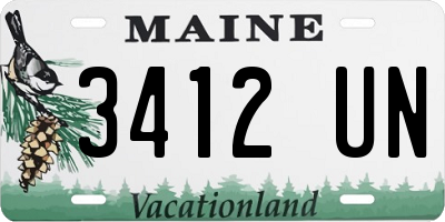 ME license plate 3412UN