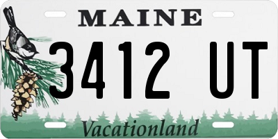 ME license plate 3412UT