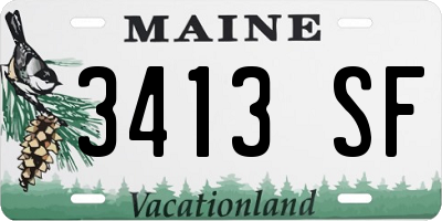 ME license plate 3413SF