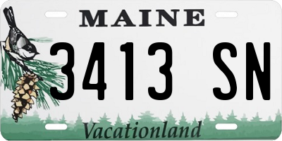 ME license plate 3413SN