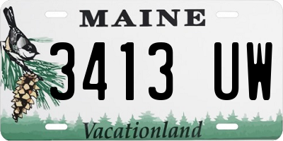 ME license plate 3413UW
