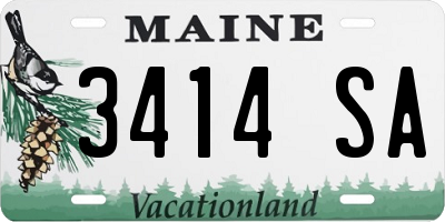 ME license plate 3414SA