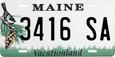 ME license plate 3416SA