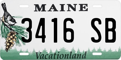ME license plate 3416SB