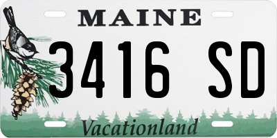 ME license plate 3416SD