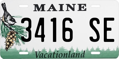 ME license plate 3416SE