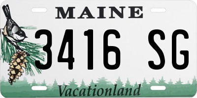 ME license plate 3416SG
