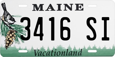 ME license plate 3416SI