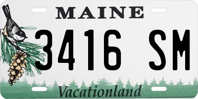 ME license plate 3416SM