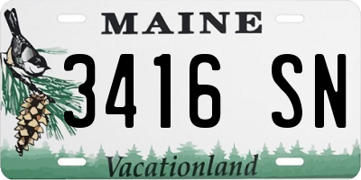 ME license plate 3416SN