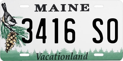 ME license plate 3416SO