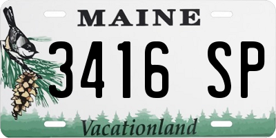ME license plate 3416SP