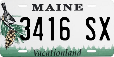 ME license plate 3416SX