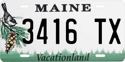 ME license plate 3416TX