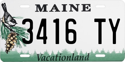 ME license plate 3416TY