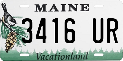 ME license plate 3416UR