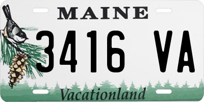 ME license plate 3416VA