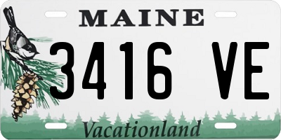 ME license plate 3416VE