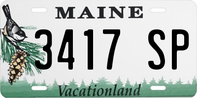 ME license plate 3417SP