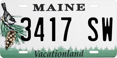 ME license plate 3417SW