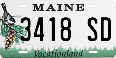 ME license plate 3418SD