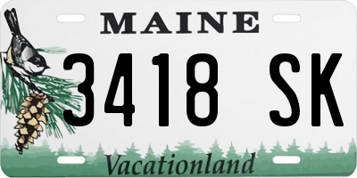 ME license plate 3418SK