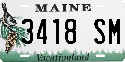 ME license plate 3418SM