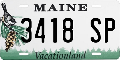 ME license plate 3418SP