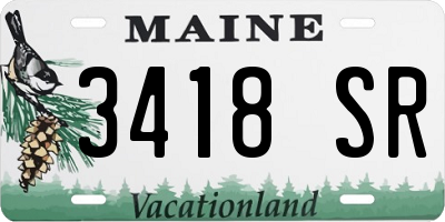 ME license plate 3418SR