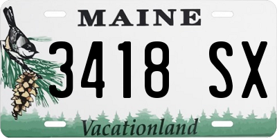 ME license plate 3418SX