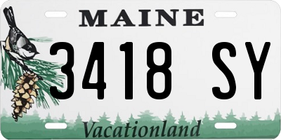 ME license plate 3418SY