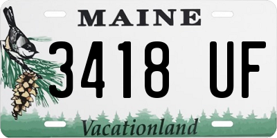 ME license plate 3418UF