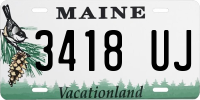 ME license plate 3418UJ